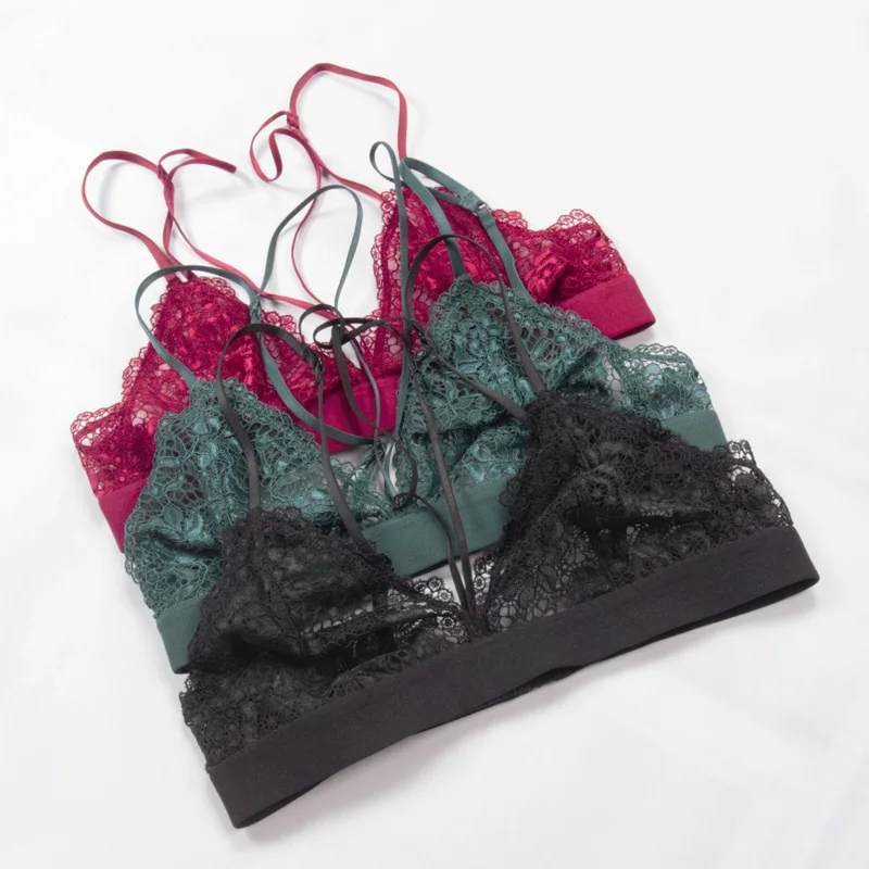 Французский сексуальный кружевной комплект с бюстгальтером и трусиками женский