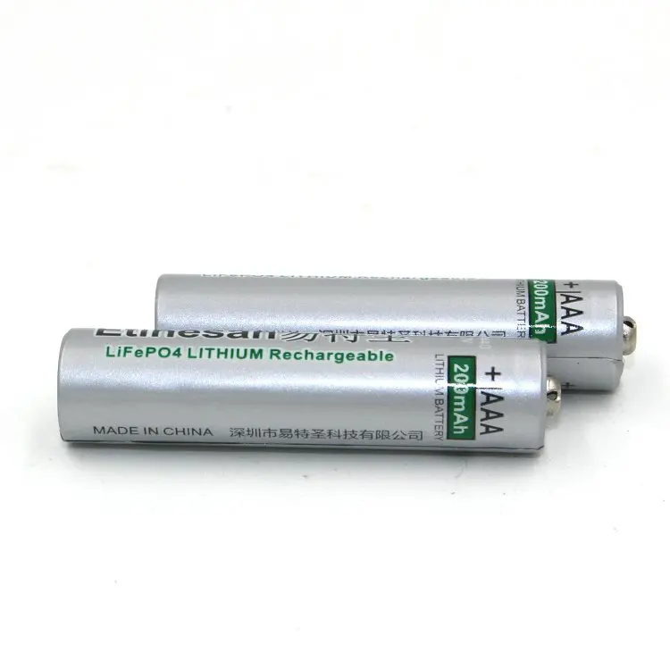 

2pcs Etinesan 200mAh 14500 lifepo4 3.2v AA Rechargeable Li-ion Batteries