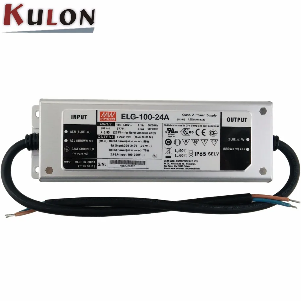 Оригинальный Средний источник питания ELG 100 24A 96W 4A 24V Регулируемый IP67