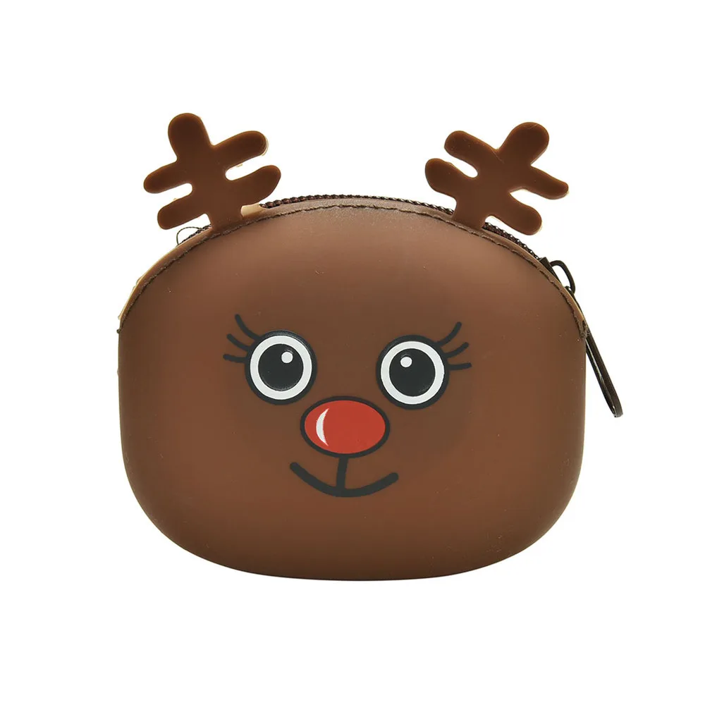 deer 1 шт., для девушек, конфетных цветов, 3D, Мультяшные животные, сумки для монет, кошельки для ключей, для женщин, детей, милые мини-портмоне, кошелек для наушников - Цвет: deer