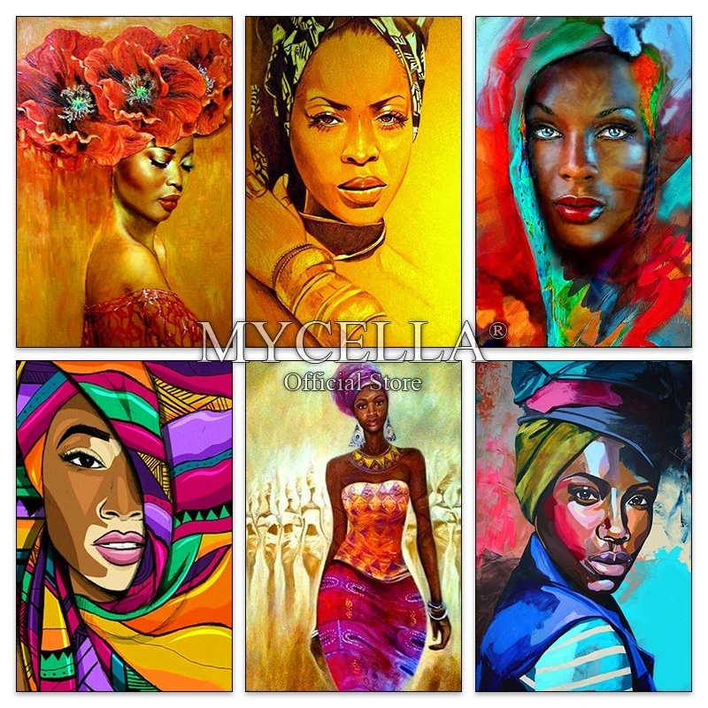 АФРИКАНСКАЯ ДЕВУШКА полная Алмазная вышивка мультфильм 5D алмазная живопись 3D