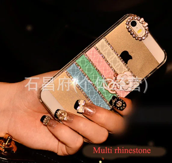 New iphone6|6plus|5 5s|4 4s rhinestone case transparent bottom colors free shipping |