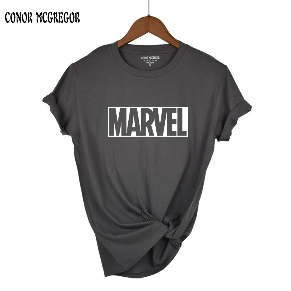 Новинка 2018 модная футболка MARVEL Женская хлопковая с коротким рукавом