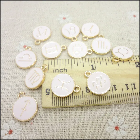 Оптовая продажа 36 шт./лот смешанные подвески зодиака золотого цвета из