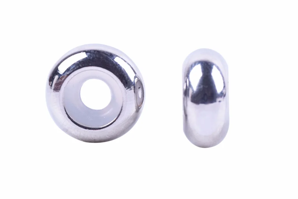 3-Size 50 pcs 304L Stainless Steel Rubber Stopper Spacer Beads inlaid with rubber ring for Charms Bracelet Making--PAT240 | Украшения и