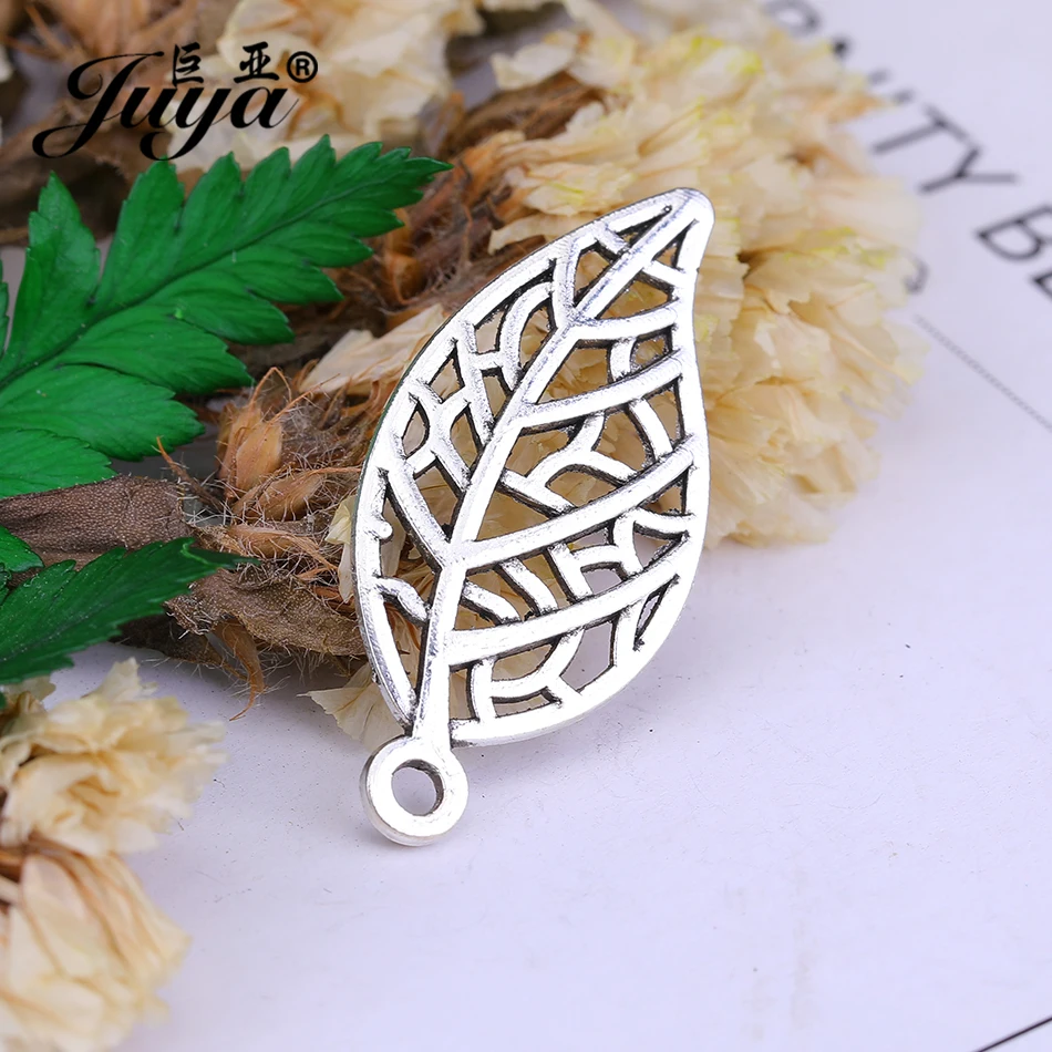 JUYA Ancient Fashion Necklace Jewelry Making Finding 32x15mm 20pcs Filigree Leaves Shape Pendant for Women AO0485 | Украшения и