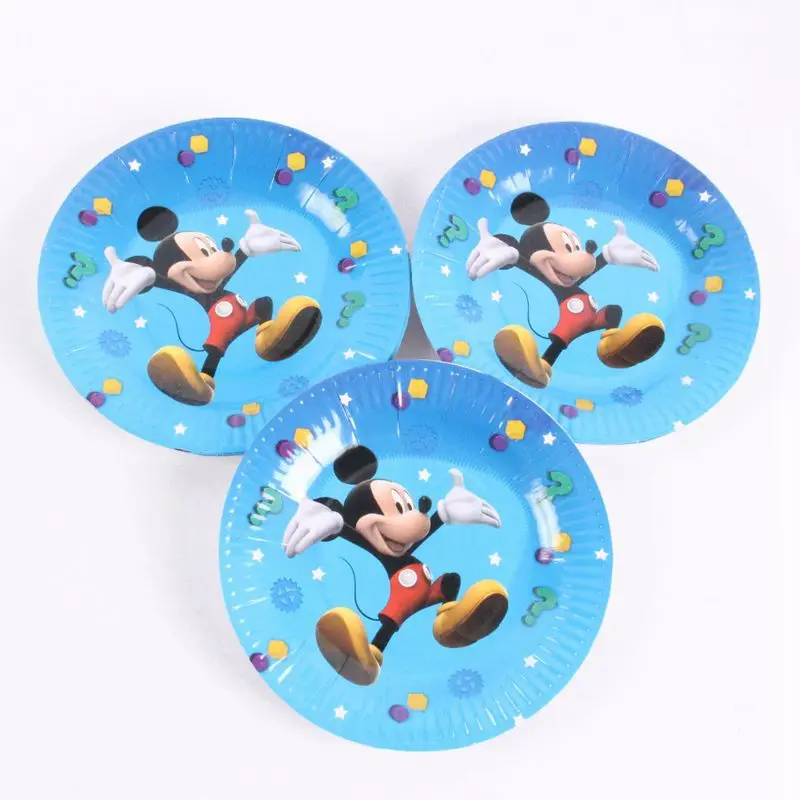 paper plate 10pcs 6 шт. Свадебная коробочка для сладостей «Микки Минни», коробки для конфет, детский душ, детский день рождения, мероприятие, вечеринка, подарочная коробка - Цвет: paper plate 10pcs