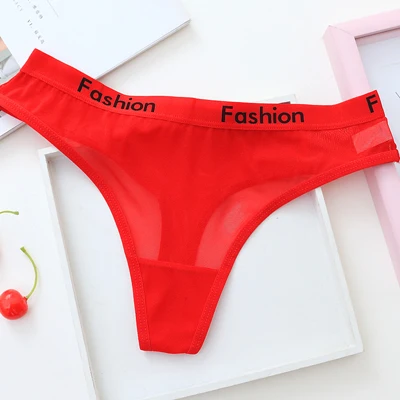 red alphabet 5009 L'bellagiovanna, женское нижнее белье для активного отдыха, стринги, сексуальные трусики, сетчатые стринги одноцветные трусы, подростковые бесшовные дерзкие, 5009n - Цвет: red alphabet 5009