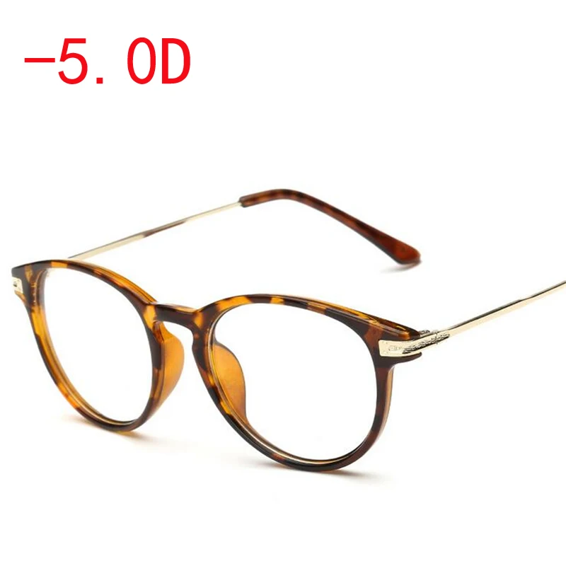 myopia 500 Ретро очки в желтой оправе для близорукости, модные очки для близорукости для женщин и мужчин-100-150-200-250-300-350-400-450-500-600 - Цвет оправы: myopia 500