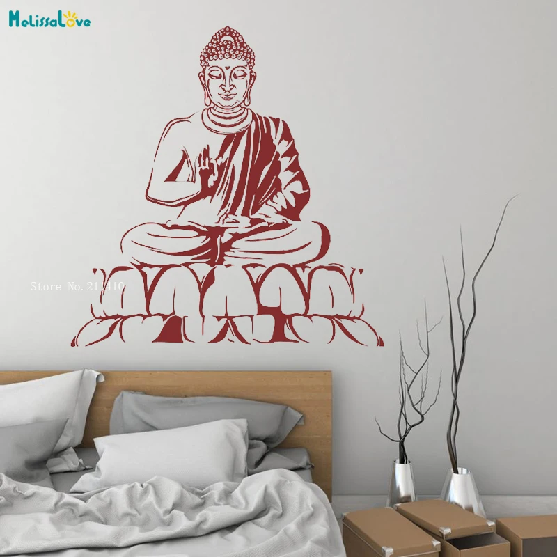 Будда йога настенная виниловая наклейка медитация релаксация дзен домашнее