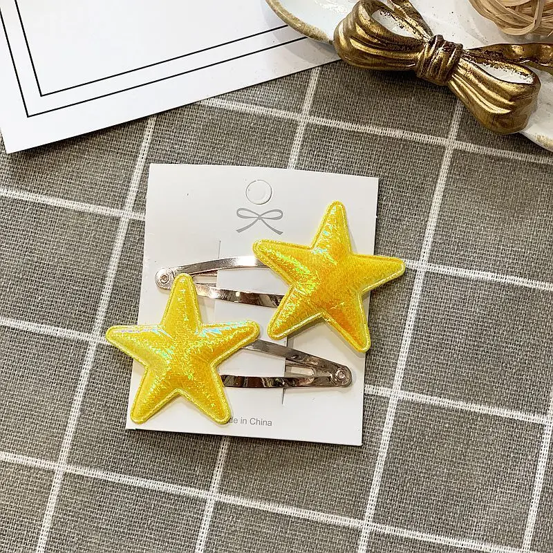 

10sets ins Fashion Cute Glossy Starfish Snap Clips Solid Star Barrettes Hairpins Princess Headwear Boutique Hair Accessories