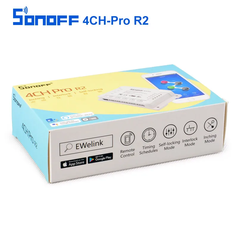 Sonoff 4CH Pro R2 Smart коммутатор 4 Каналы 433 мГц 2.4g WiFi удаленного Управление умный
