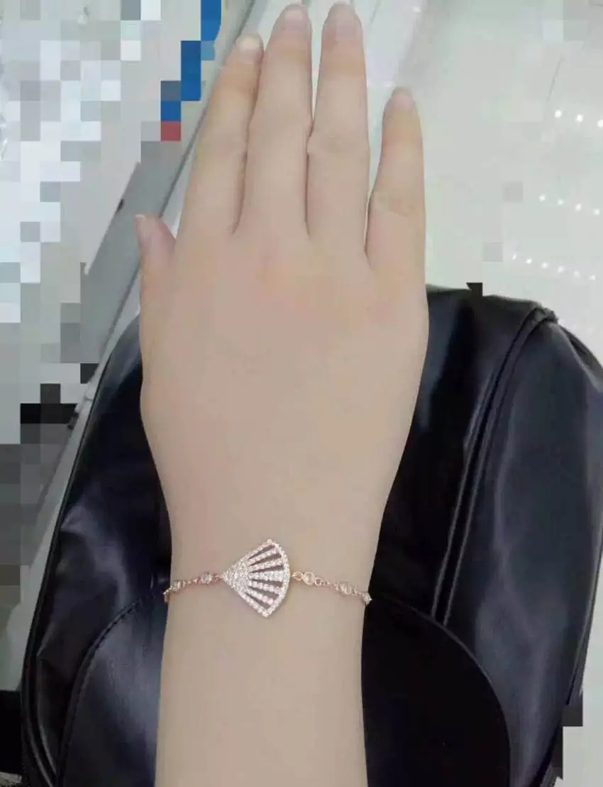 Роскошный AB циркониевый браслет-цепочка из стерлингового серебра 925 пробы с