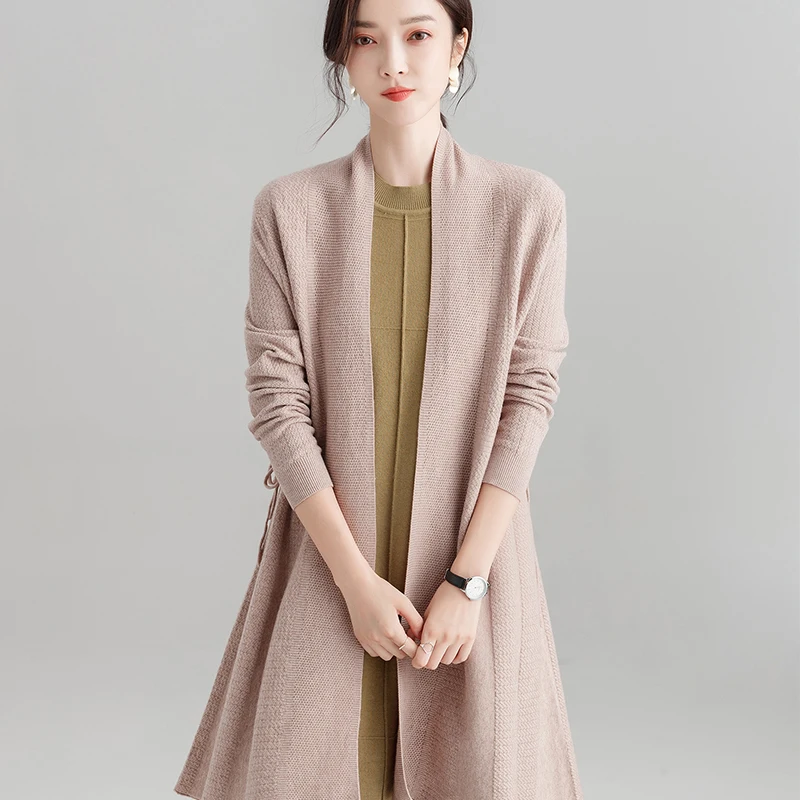 2019 New Fashion Women's Cardigans Three Quarter Loose Female Knitted Sweater Ladies Long Joker Open Stitch Coat |