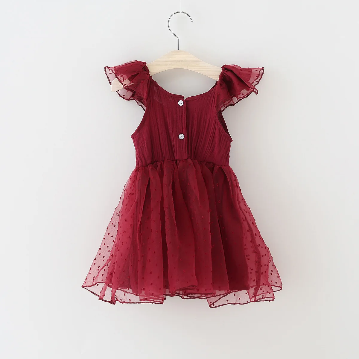Ins Summer Girl Dresses 1-6 Years Old Children Flying Sleeve Point Screen Dress Korean Pure Cotton Beautiful Princess Kids | Детская