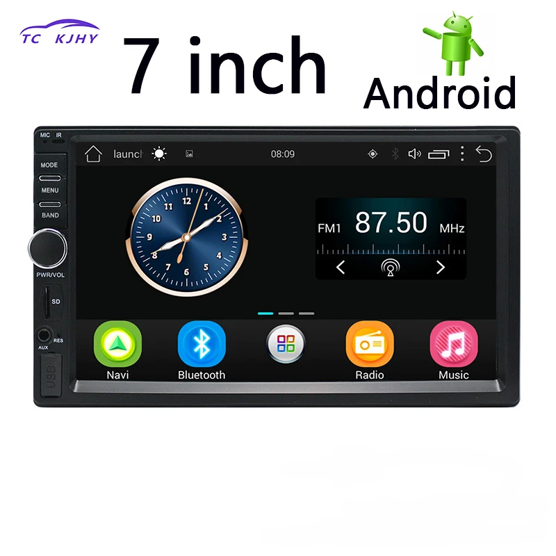 2Din Android автомобильный мультимедийный плеер 7 &quotемкостный экран с рулевым колесом
