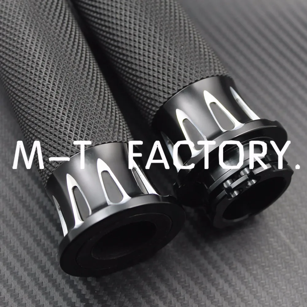 Черные и литая хромированная алюминиевая ручка для мотоцикла резиновые ручки