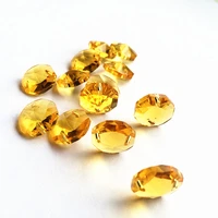 2000pcslot golden color 14mm crystal chandelier octagon beads in 2 holes for sparkle diy curtain accessories home decoration