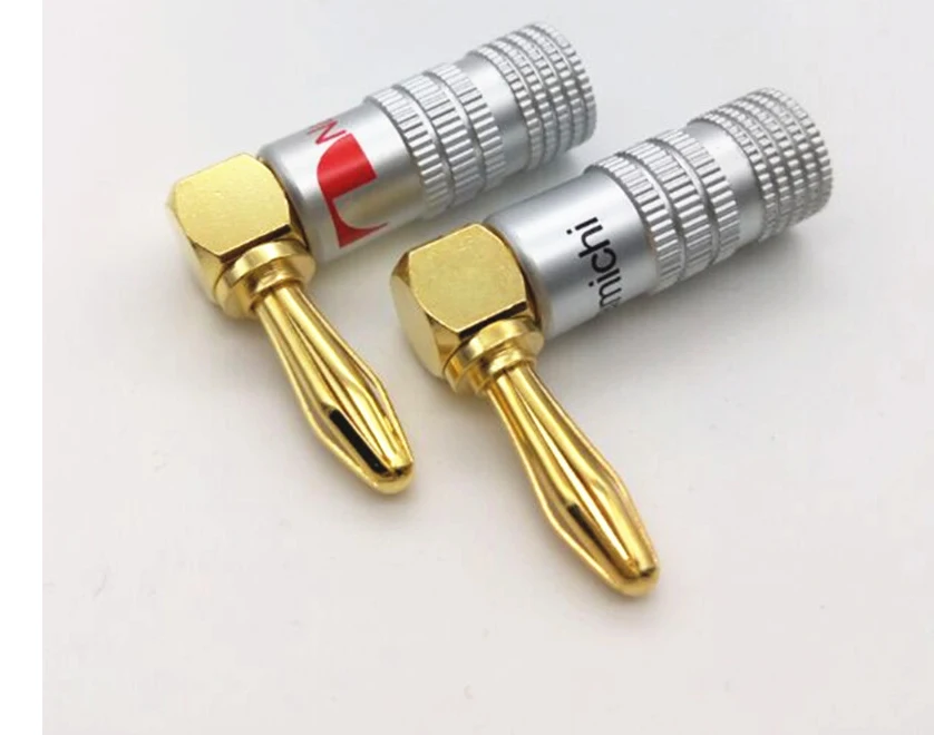 8PCS Nakamichi Banana Plugs 4mm Right Angle Gold Plated Musical Speaker Plug Connectors For HiFi | Компьютеры и офис