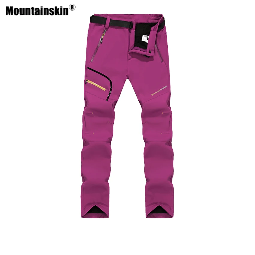 Мужские и женские флисовые брюки Mountainskin зимние термоштаны из софтшелла для
