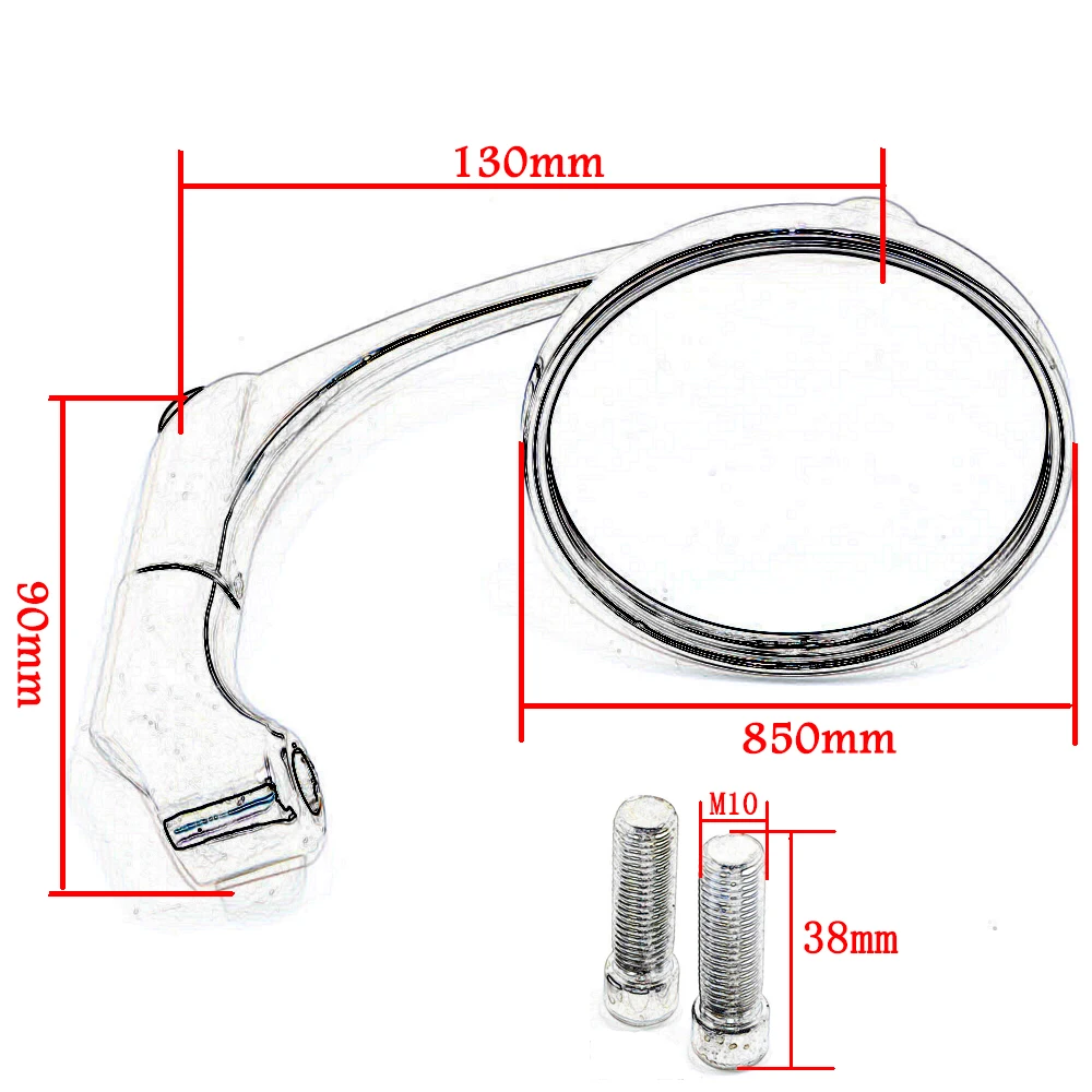 Универсальные алюминиевые хромированные задние боковые зеркала BJMOTO для