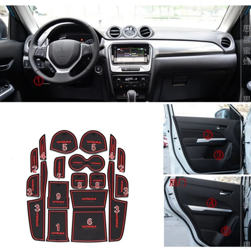 Овере 17 шт. Гейт игровой коврик Нескользящая чашка коврики для Suzuki vitara аксессуары
