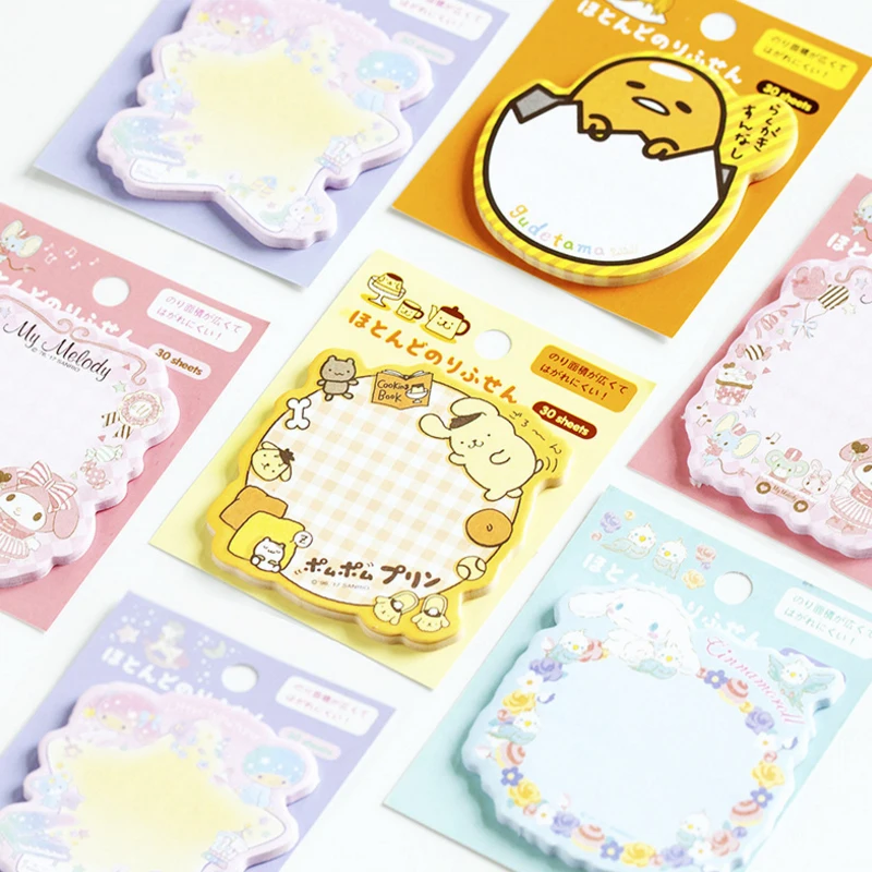 30 шт./упак. японский мультфильм, которая проигрывает мелодии из Gudetama Блокнот клейкая бумага для заметок Стикеры кавайный блокнот для записей, офисные школьные принадлежности
