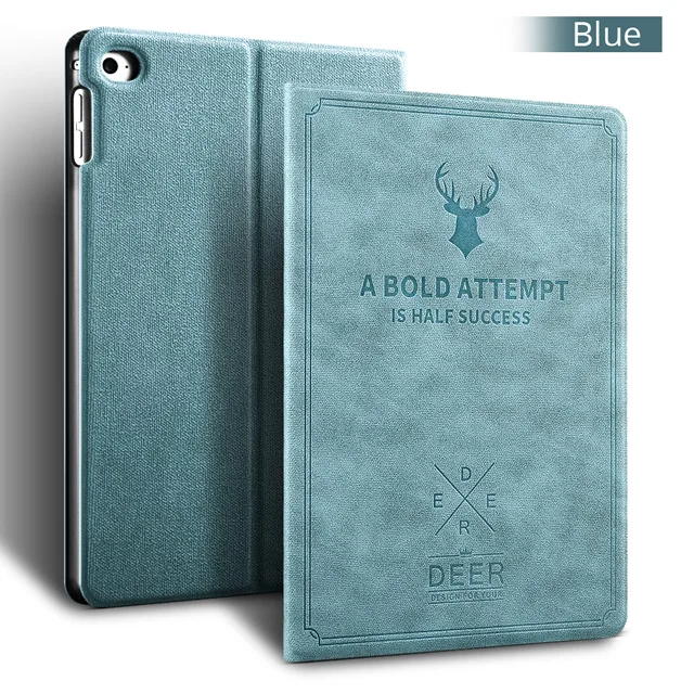 blue Магнитные из искусственной кожи чехол для iPad 2/3/4 9,7 дюймов смарт-чехол Авто Режим сна/Пробуждение складной принципиально для iPad2 iPad3 iPad4 чехол+ Защитная пленка на экран+ подставка для ручек - Цвет: blue