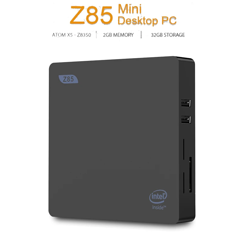 Z85 Мини ПК 4 К медиаплеер Atom X5 32 ГБ/64 ГБ двухэкранный дисплей 5 8 ГГц WiFi Ethernet 0 Мбит/с