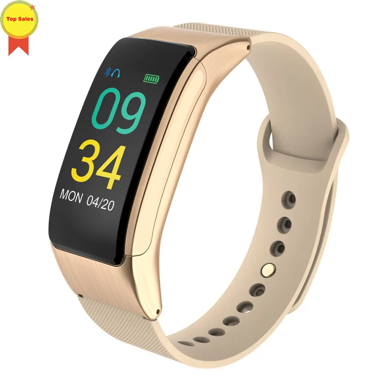 silica strap gold Смарт-talk цветная гарнитура Talk смарт-браслет пульсометр спортивные Смарт-часы Шагомер фитнес-трекер Браслет - Цвет: silica strap gold