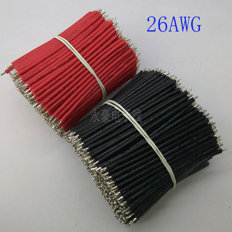 100/шт. 30 мм электронные компоненты 26AWG черный и красный оловянный электронный