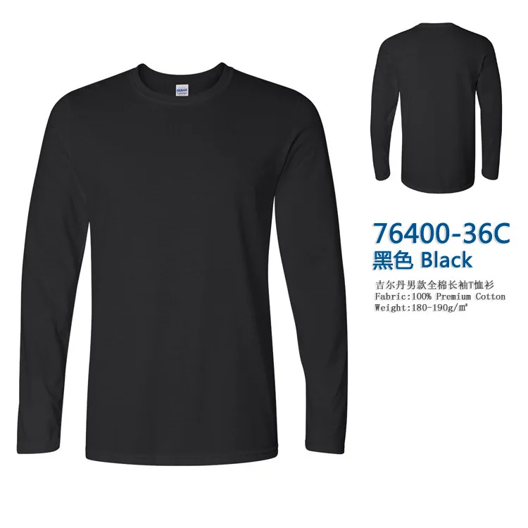 Хлопковая мужская футболка с длинным рукавом футболки под заказ логотипом