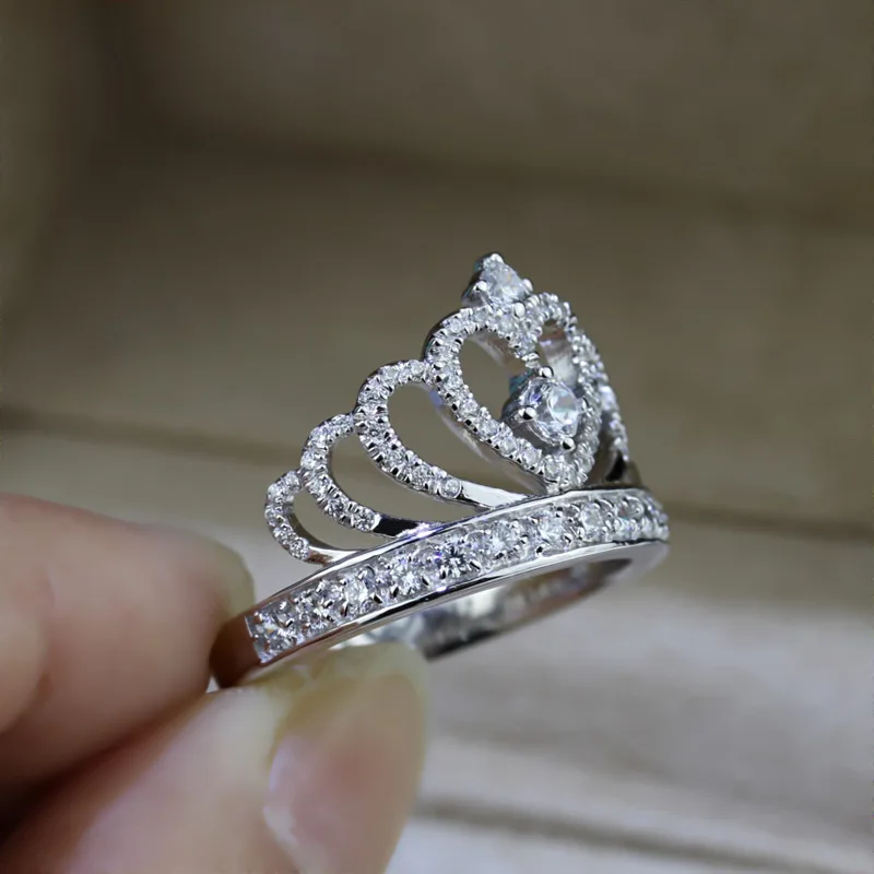 Отправьте сертификат! Женское кольцо с короной YINHED свадебные кольца из 100%