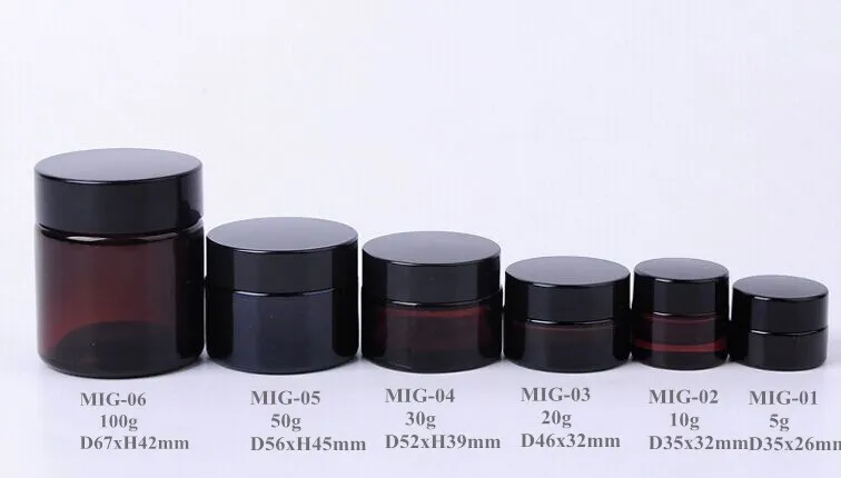 5g 10g 1 20 г 30 50 Янтарная Стекло образец тональный крем для лица маска Jar контейнер