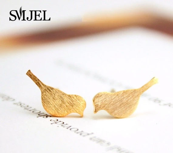 Женские маленькие серьги-гвоздики в виде птицы SMJEL новые милые летние подарочные