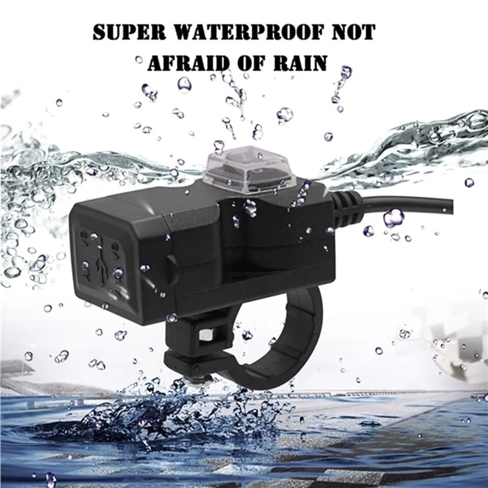 Laauto Dual USB водостойкий мотоцикл зарядное устройство на руль 9 12 В 2.1A/1A мотобайк блок