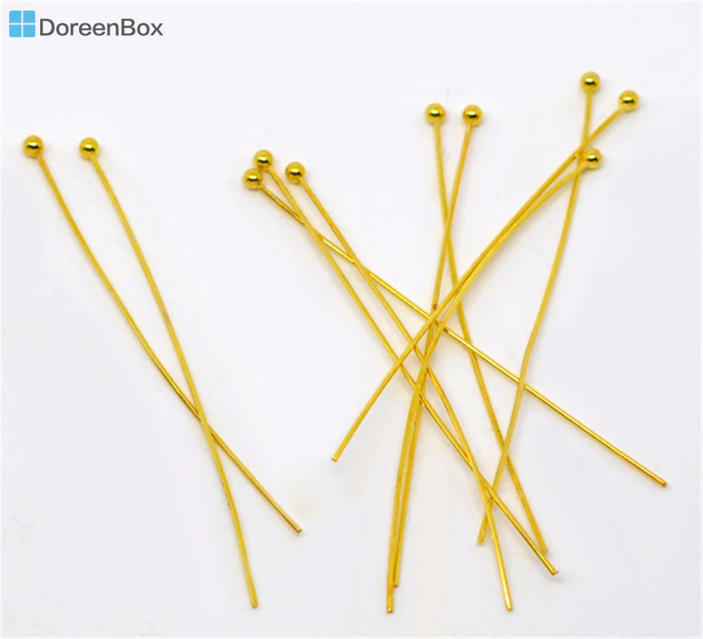 

Doreen Box Lovely 300 PCs Gold color Ball Head Pins 0.5x50mm(24 gauge) (B03491)