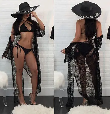 Черные женские купальники бикини пляжная одежда накидка кружевной купальник