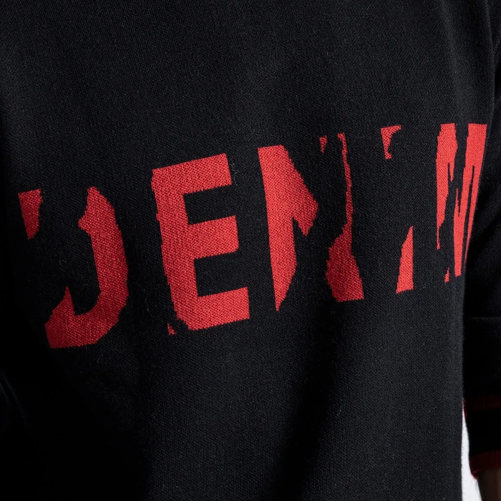 SIMWOOD модный жаккардовый свитер с надписью Мужская смесь шерсти трикотаж круглым