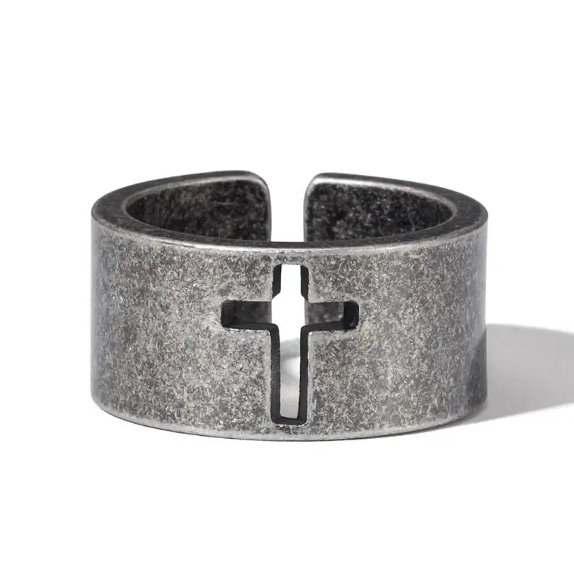 Stylish Stainless Steel Vintage Silver Hollow Out Cross Bracelet for Men Women Width Surface Bracelets Bangles Male Jewelry Gift | Украшения
