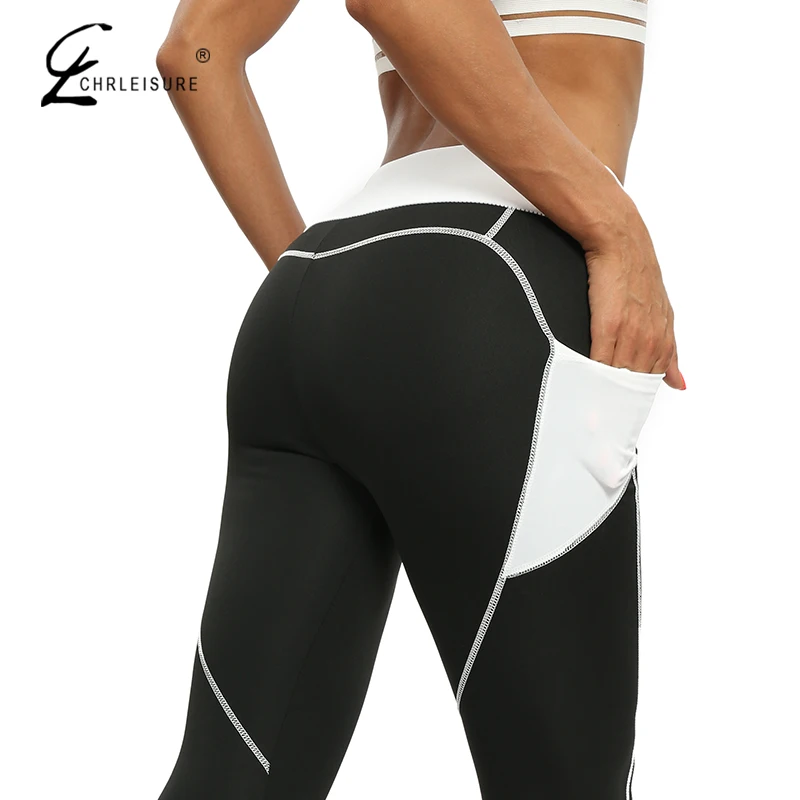 Женские леггинсы с высокой талией CHRLEISURE тренировочные эффектом пуш ап джеггинсы
