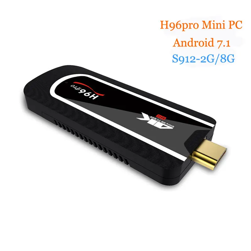 [WeChip] H96 pro Mini PC S912 2G 8G 64 бит android 7,1 tv Stick 2,4G Wifi хром литой HDMI ТВ-карта 4K BT4.1 Full HD h96 pro plus
