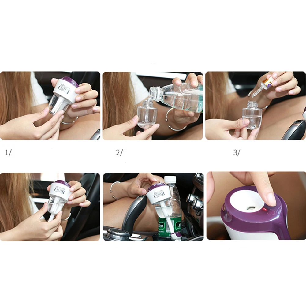 Fresh Air Freshener Nebulizer Humidifier Mute Home Sterilization Dedicated 2USB Steam Humidifiers Aromatherapy Charger 1pc | Автомобили и