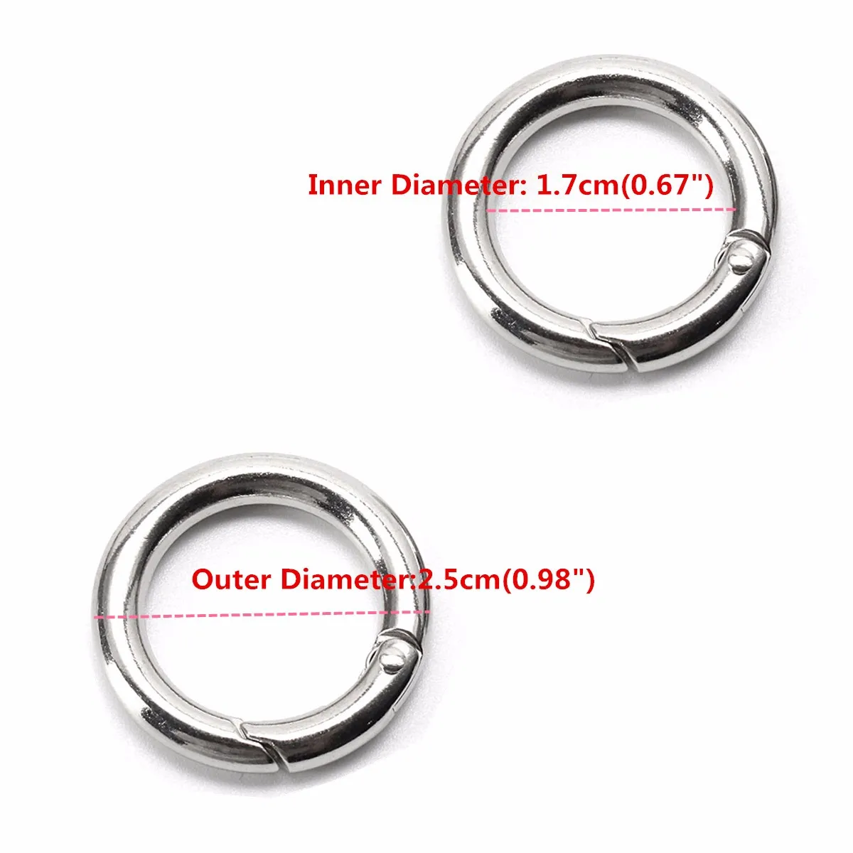 6 шт. серебристый круглый карабин для кемпинга пружинный брелок скалолазания