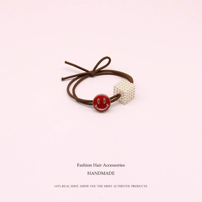 Euhra Polyester Sweet Elastic Hair Brands Candy Color Smiley Face Headwear |