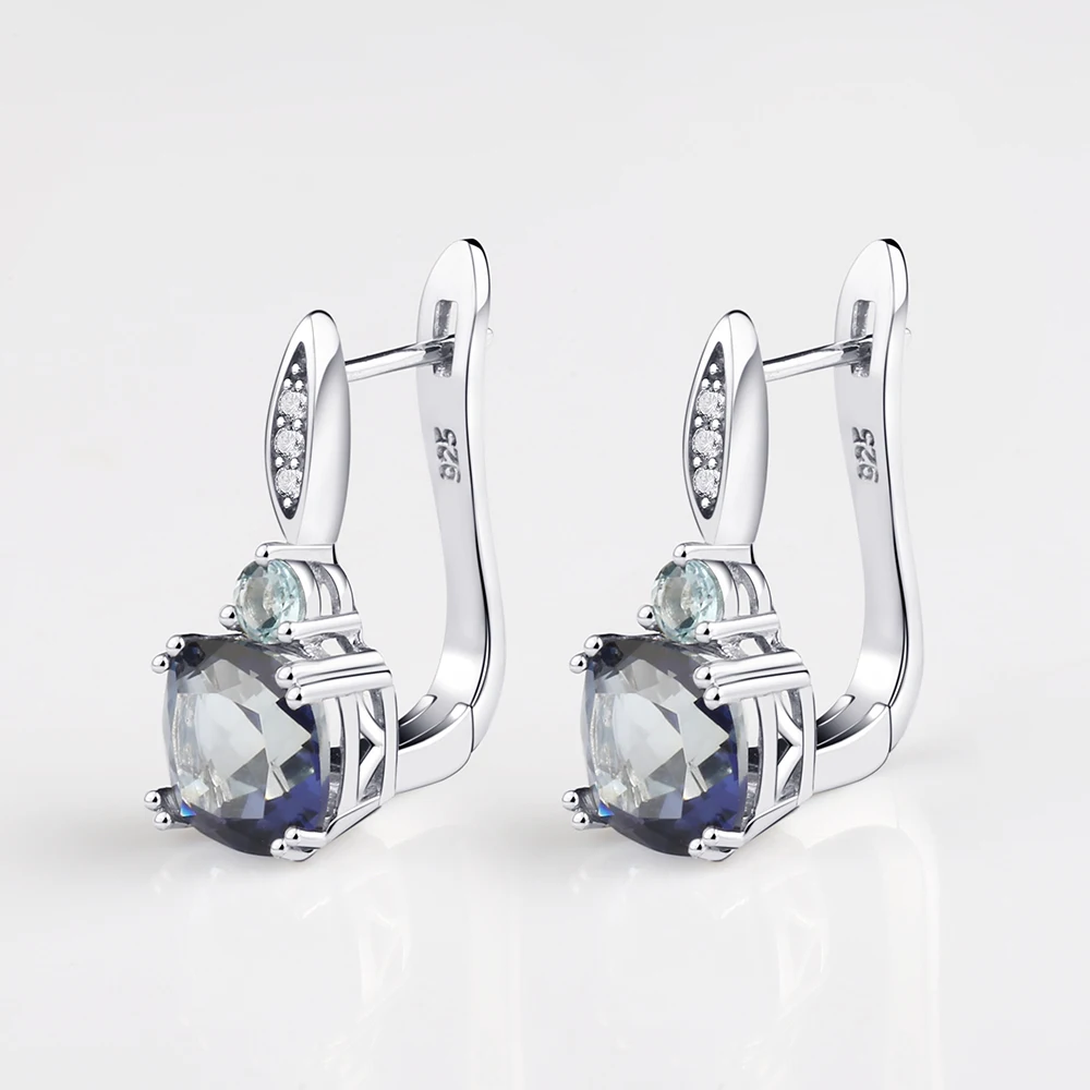 Gem's Ballet 2.2Ct натуральный иолит голубой мистик кварц Небесно голубой топаз драгоценный камень серьги для женщин 925 пробы серебро хорошее ювелирное изделие