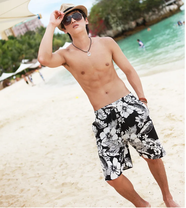 Новый черно-белый купальник с цветами для влюбленных Пара из трех частей