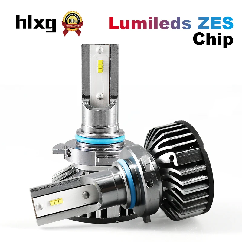 HLXG 1 пара 9005 HB3 Автомобильные фары HB4 9006 Led с Lumileds чипы ZES 12000LM автоматические