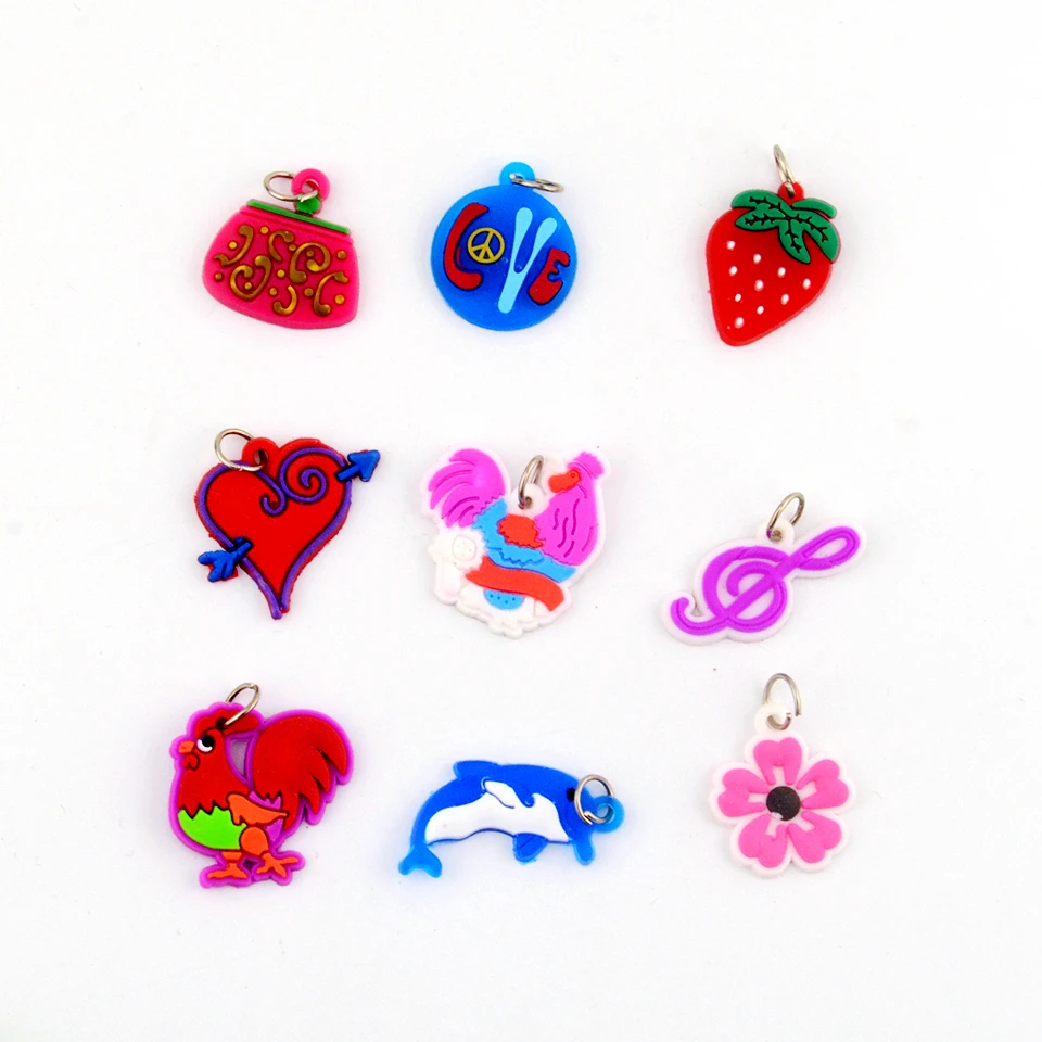 20 штук Стиль DIY мультфильм красочные животных с цветами и бусинами Подвески Игрушки для DIY красочные ткацкий станок браслет из резиновых полос делает комплект