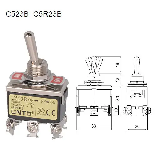 20 шт. (C5R23B) DPDT вкл. ВЫКЛ. 8 контактный пружинный Переключатель 220 В|switch 220v|switch switchswitch